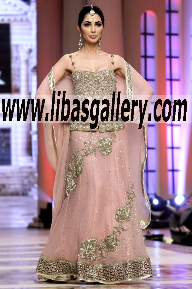 Designer Mehdi Beautiful Wedding Lehenga choli for bride in Houston Texas USA Mehdi Wedding Dresses Telenor Bridal Couture Week 2014-2015 Buy Now in Houston Texas USA