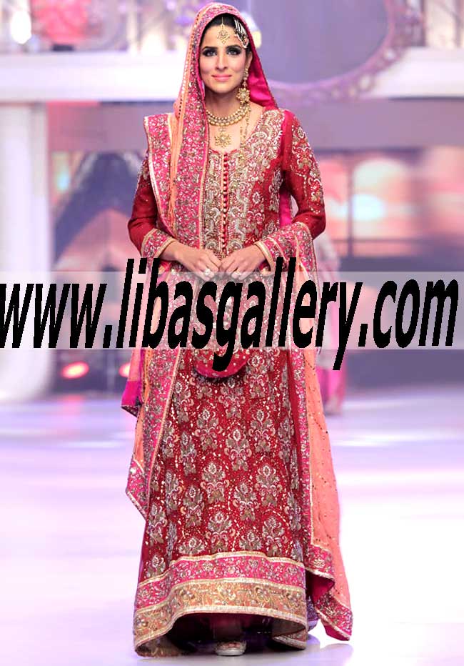 Best Quality Designer Ayesha Ibrahim Pakistani Indian Bridal Wedding Dresses,Telenor Bridal Couture Week Bridal Dresses UK USA Canada Australia 