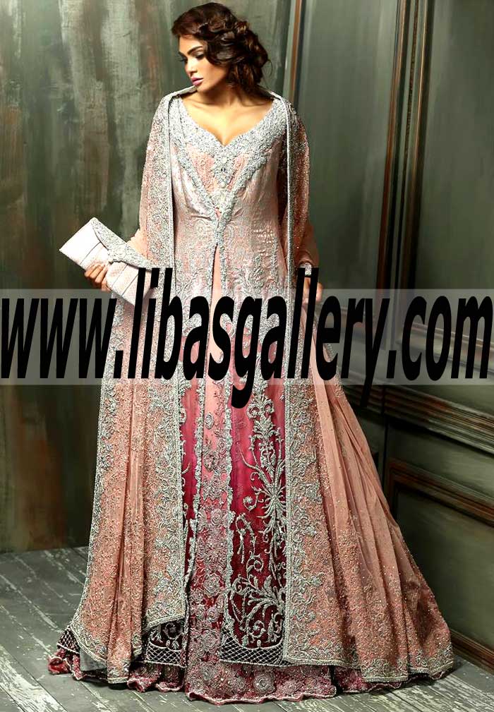 An Elegant Anarkali GOWN Bridal Dress Set which Showcases Tradition with an Endearing Modern Allure