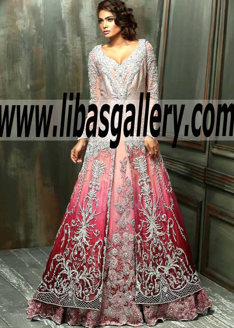 An Elegant Anarkali GOWN Bridal Dress Set which Showcases Tradition with an Endearing Modern Allure