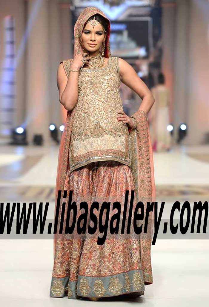 Aisha Imran Luxurious Gharara Bridal Dress for Wedding and Special Occasions At Telenor Bridal Couture Week 2015