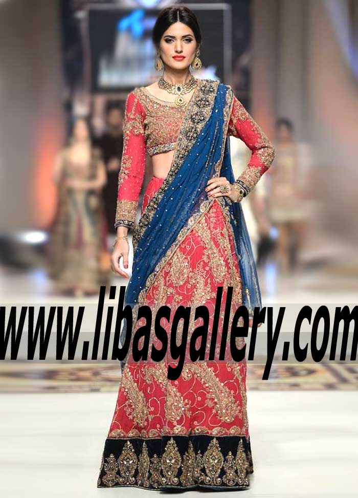 Make a Strong Statement in this Effortlessly Attractive and Stylish Bridal Lehenga Dress
