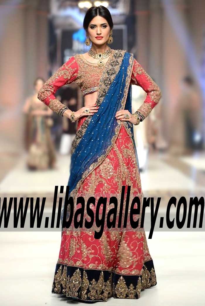 Make a Strong Statement in this Effortlessly Attractive and Stylish Bridal Lehenga Dress