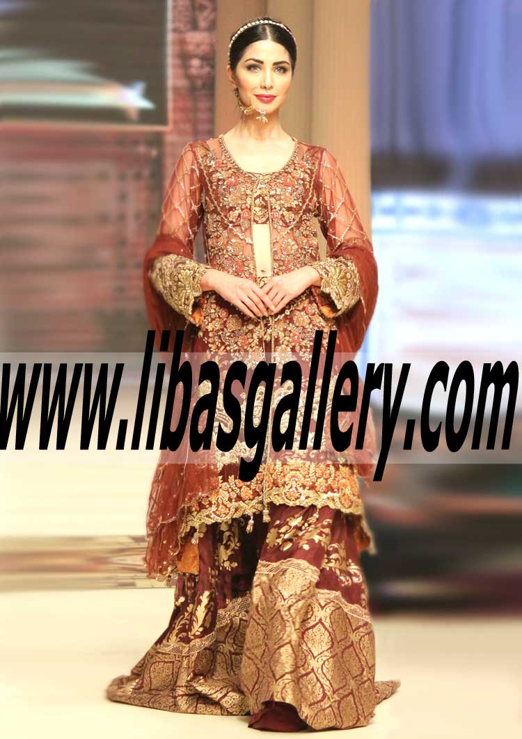 Mesmerizing Bridal Gharara Dress for Wedding and Reception