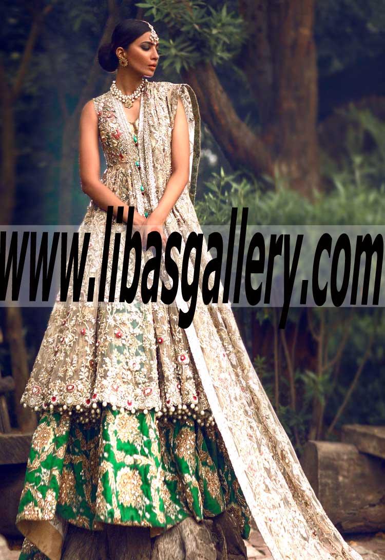 Buy Wonderful Wedding Anarkali Bridal Dress with Heavy Embellishments