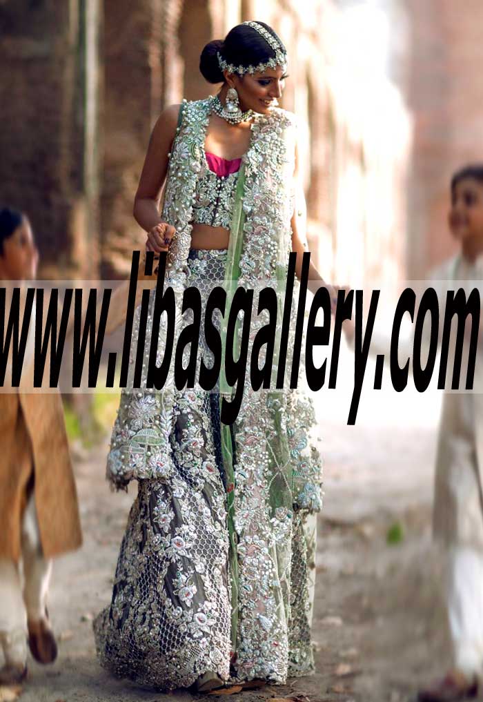 Newest Luxury Designer Wedding Lehenga Gharara Sharara Dresses | Pakistani Lehenga Gharara Sharara Dress Designer  Brands | Elan