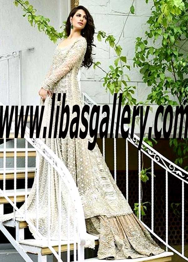 Bridal Wear 2015 Charming Bridal Sharara with Attractive Style is Perfect for a Wedding or a Festive Occasion