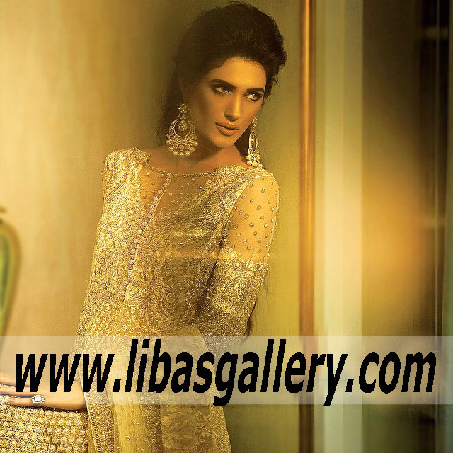 Bridal Wear 2015 Luxurious Bridal Dress with Embellished Cigarette Pants