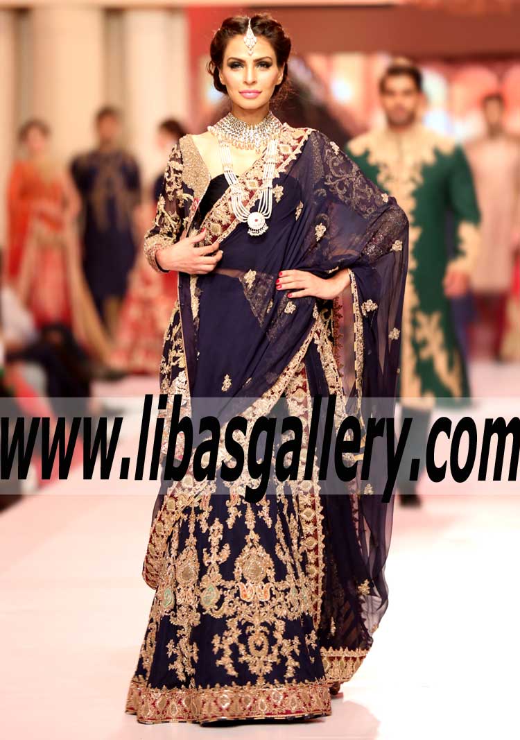Get flirty and fun with the new HSY Couture wedding dresses from Telenor Bridal Couture Week inspired by Royal Darbars of the Subcontinent, Buy Best Quality Designer HSY Bridal Wedding Dresses Newcastle UK