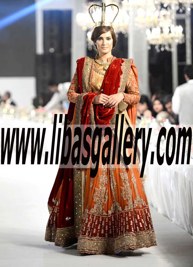 Breathtaking Wedding Dresses, Bridal LEHENGA Gowns for Wedding occasion by top Designer HSY at PFDC Swarovski Crystal Couturiers Fashion Show | The Wedding Shop libasgallery.com FREE Shipping in Farmington Hills Michigan MI USA