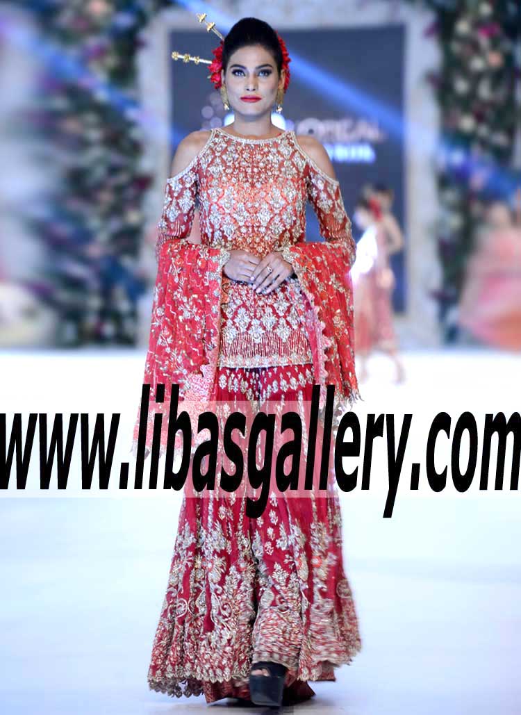 Alluring Pakistani Designer Wedding Gharara Dress for Nearly Newlywed
