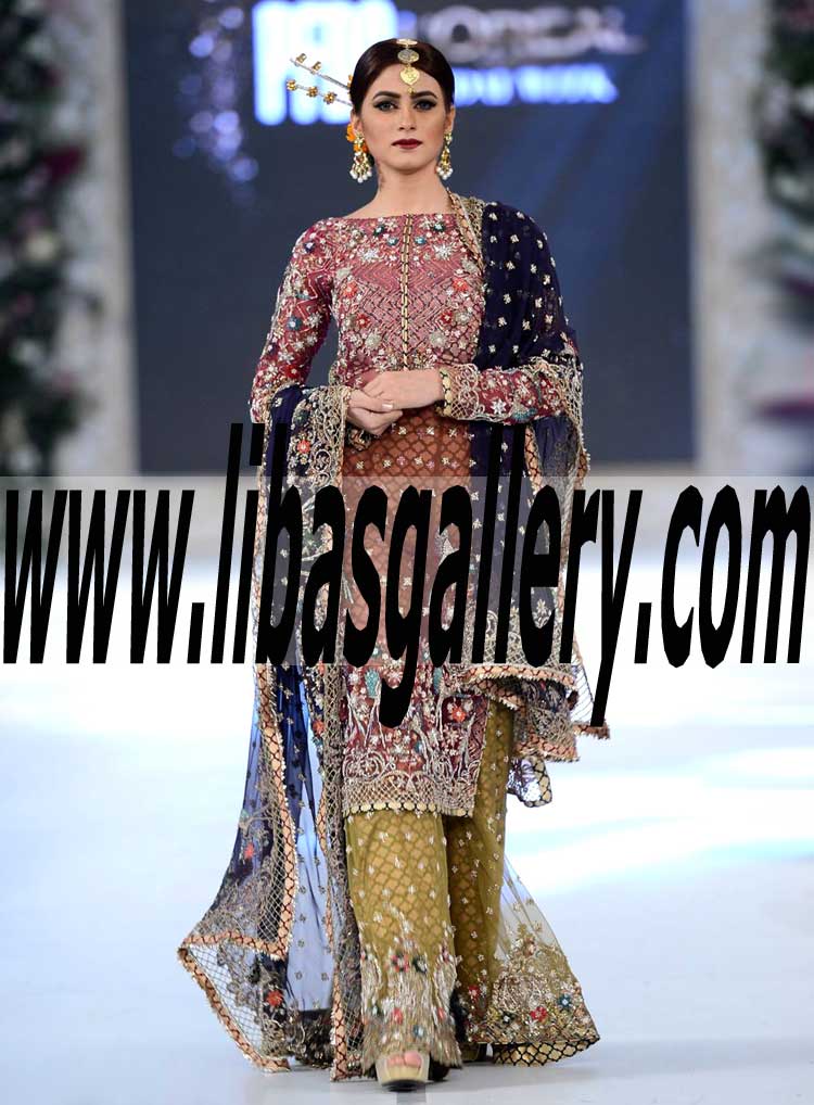 Prodigious Pakistani Designer Bridal Dress for Wedding Reception and Special Occasions