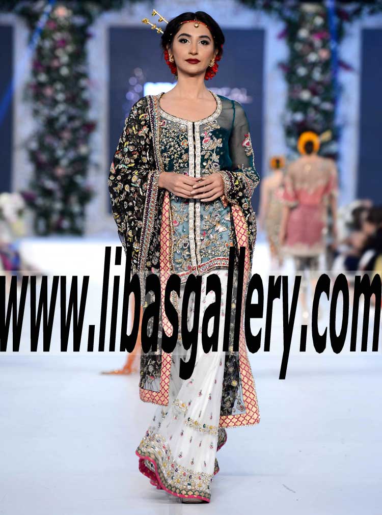 Sophisticated Pakistani Bridal Gharara Dress for Wedding and Formal Events