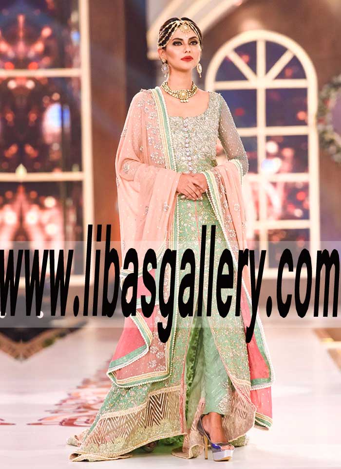 Zainab Chottani Wedding Anarkali Gowns New Styles, The Latest Wedding Gowns Trends from Telenor Bridal Couture Week 2016 2017  fast delivery in San Mateo California CA USA