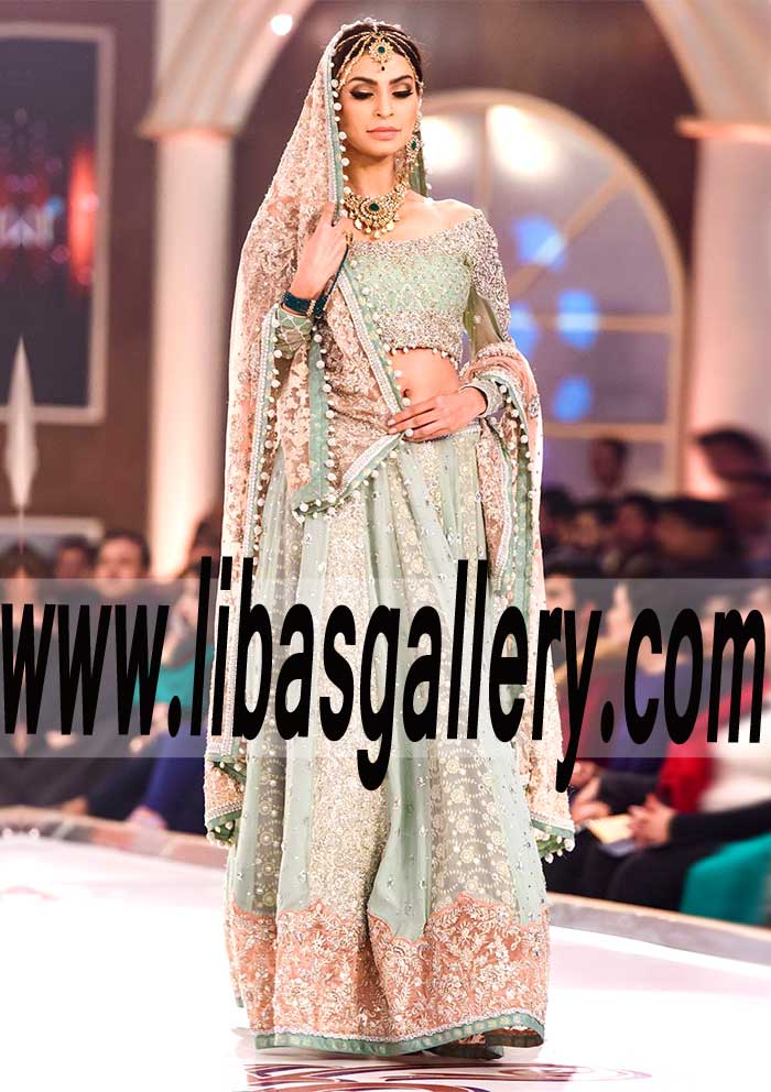 Shop Zainab Chottani Bridal Dresses, Zainab Chottani Aqaasi e Dhanak Bridal dresses, Online Occasion Dresses for Weddings from Telenor Bridal Couture Week | Quick Delivery in Fremont California CA USA