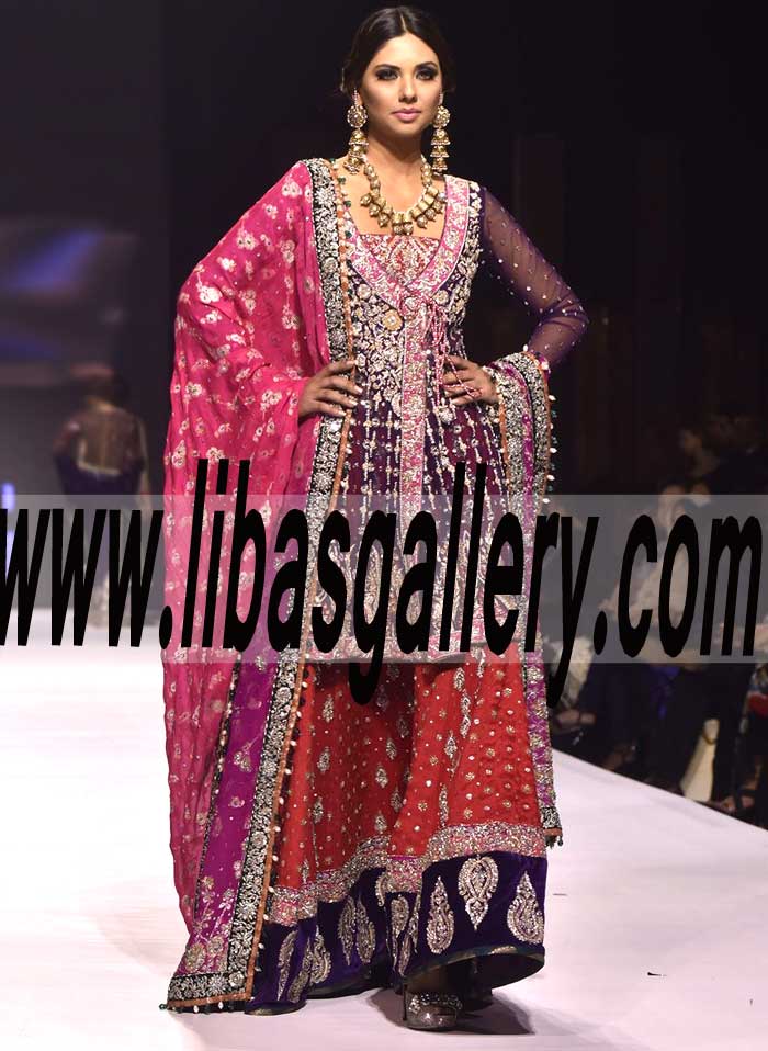 Stunning Zainab Chottani Angrakha Bridal Dress for Wedding and Special Occasions Asian Bridal Shararas Indian Wedding Sharara Buckinghamshire UK Shops Online