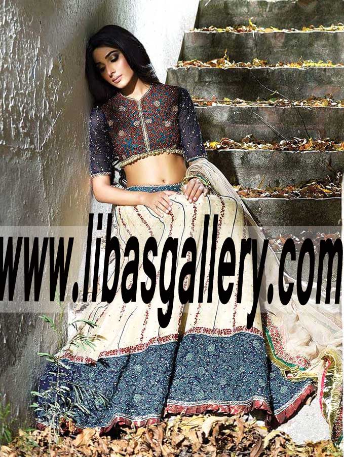 Gorgeous Wedding Lehenga Dress with magnificent and lovely embroidery and embellishments for Wedding and Special Occasions