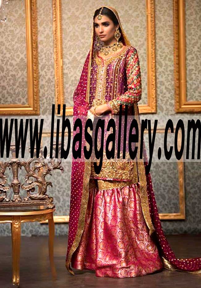 Traditional Bridal Gharara Dress for Wedding and Special Occasions