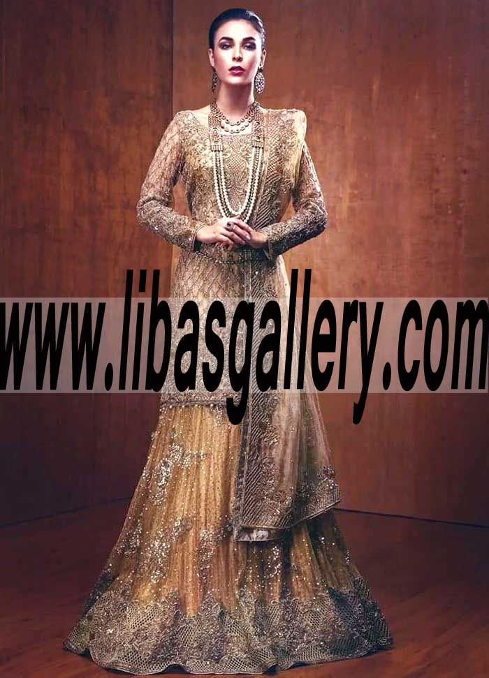 Elegant Latest fashion Wedding Sharara Dress for Reception and Special Occasions