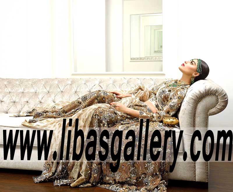 Gorgeous Pakistani Bridal Lehenga with attractive Embellishments