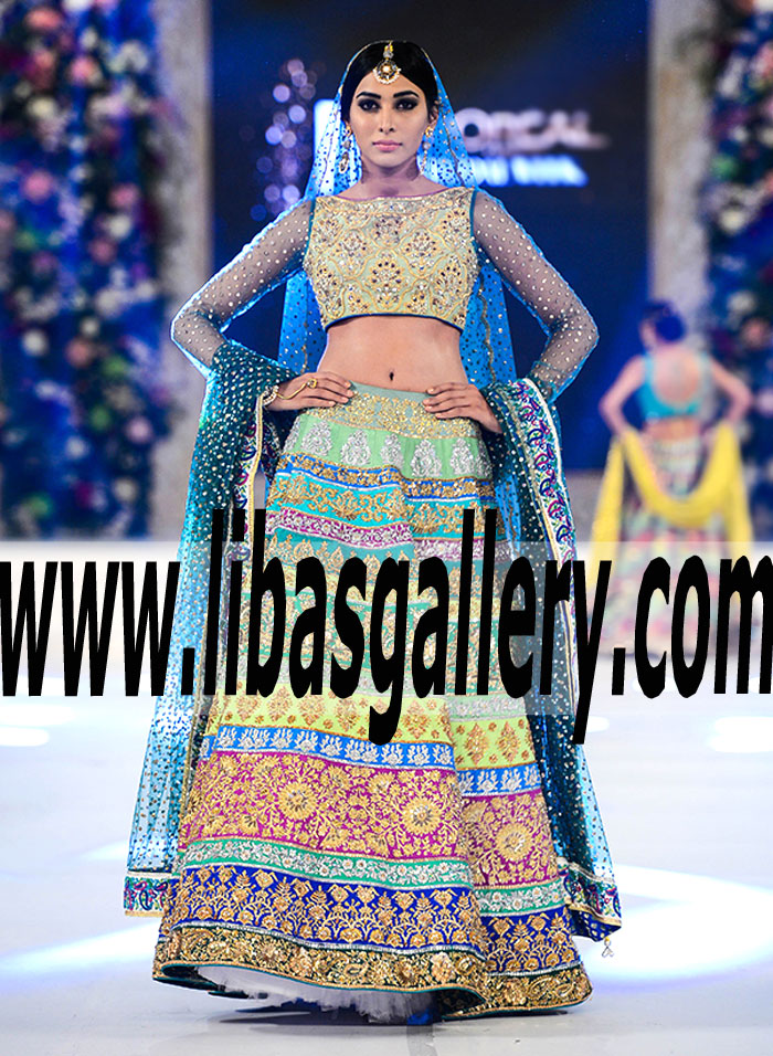 Confident and Comfortable in Breathtaking Bridal Dress with Flared Lehenga for Reception and Special Occasions
