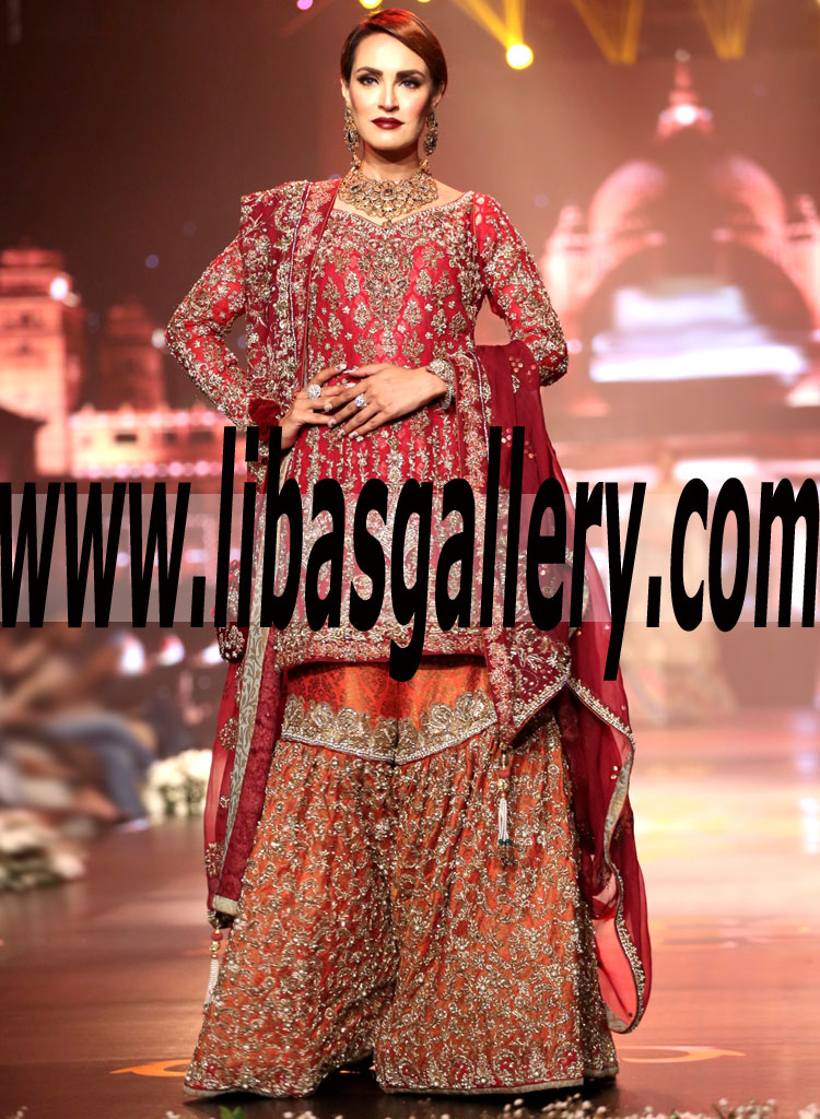 Your life of Luxury starts with the Dream of Decadence spectacular Bridal Gharara Dress for Wedding and Special Occasions