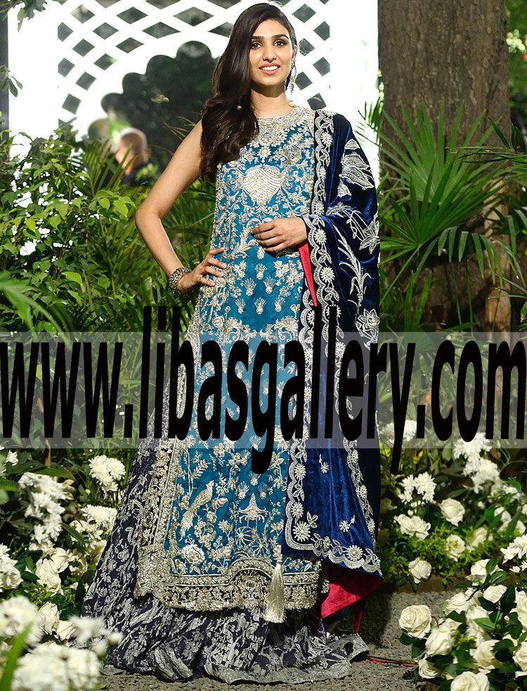 2017 New Arrival Luxury Designer Gorgeous Wedding Sharara Dress for Attractive Valima Brides