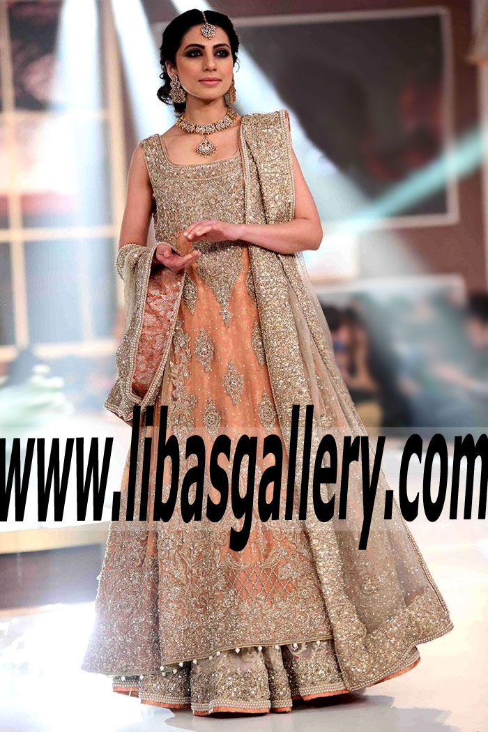 Breathtaking Wedding Anarkali Dress With Lehenga for Beautiful Brides