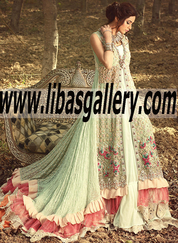 Buy Bridal Wear Online, Pakistani/Indian Ethnic Bridal Wedding Lehenga, Sharara, Gharara, fershi, Sherwani in UK USA Canada Australia Saudi Arabia