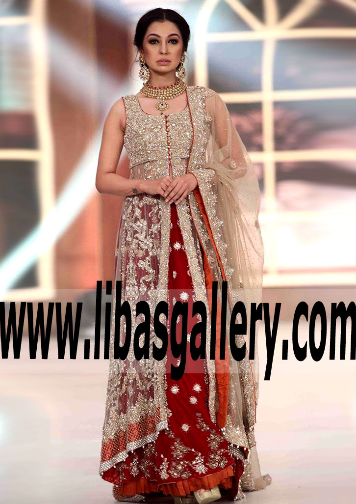 Prepossessing Wedding Gown with Lehenga for Gorgeous Bride