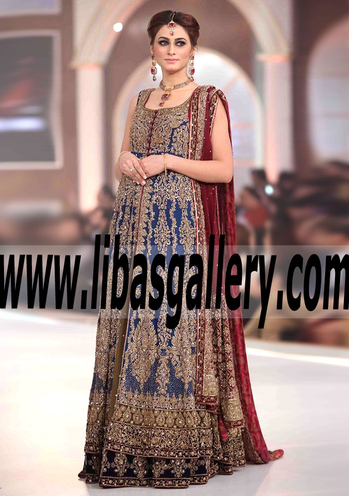 Luxurious Designer Wedding Gown Dress for Valima Reception and Special Occasions