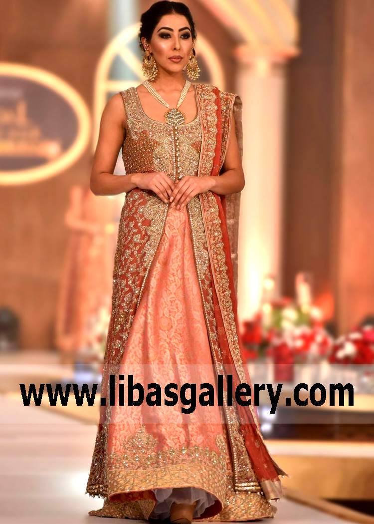 Sophisticated Designer Bridal Gown Dress with Brilliant and Attractive Embellishments for Engagement and Special Events