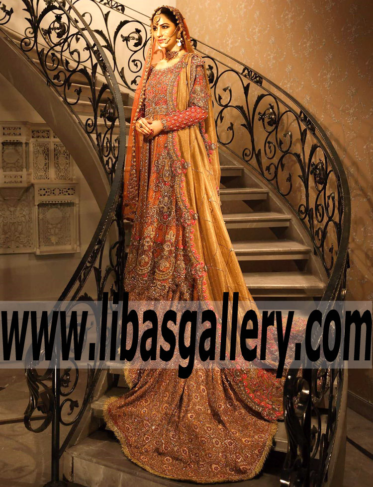 Dazzling train Lehenga Dress with Beautiful and Fabulous Embellishments for Wedding and Special Occasions