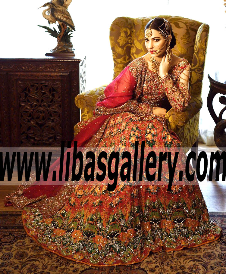 Fantastic Asian Wedding Lehenga Dress with Exquisite and Superb Embellishments for Wedding and Special Occasions