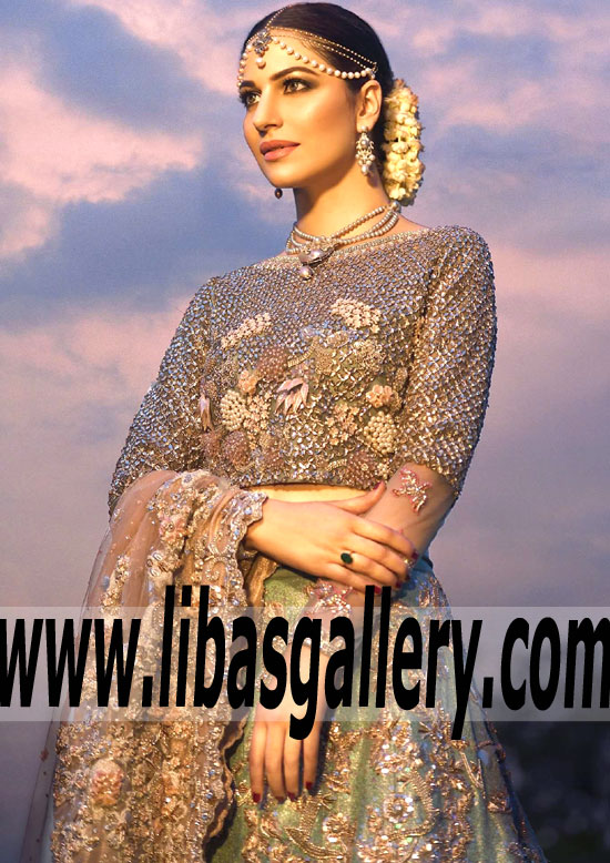 Supremely Stylish Wedding Lehenga with Gorgeous and Sensational Embellishments for Wedding and Special Occasions