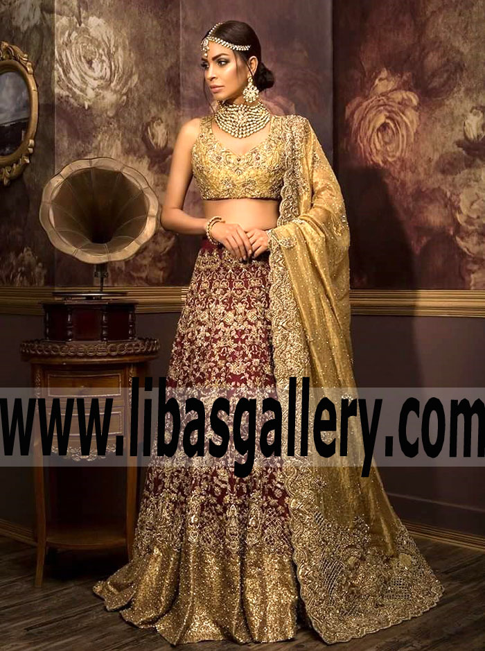 Fabulous BRIDAL Dress with Pretty and Gorgeous Embellished Lehenga for Wedding and Special Occasions
