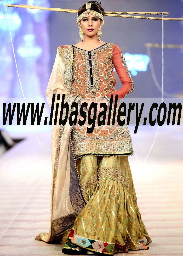 Bridal Wear 2015 THE MOST Glamorous GHARARA DRESS for Wedding