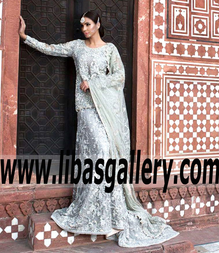 Graceful Grandeur Bridal Sharara Dress with Gorgeous Embellishements