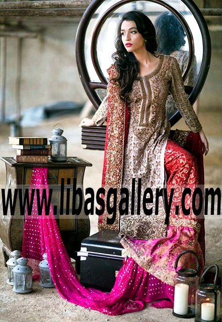 Endlessly Alluring Bridal Gharara Dress for Wedding and Special Occasions