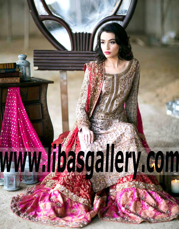 Endlessly Alluring Bridal Gharara Dress for Wedding and Special Occasions