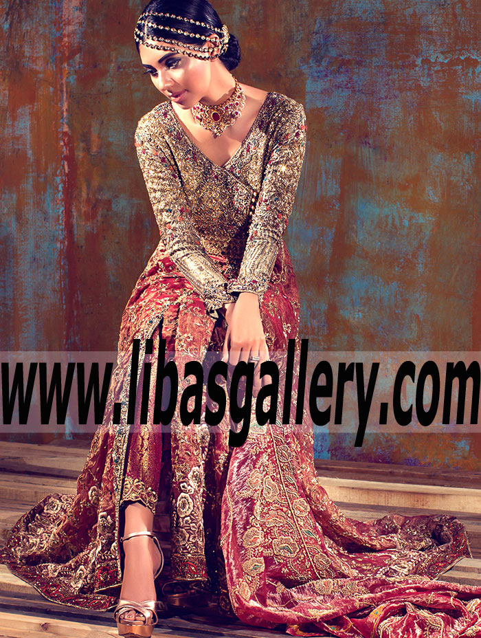 Ecstatic Harmony Naurattan Angarkha style Wedding Outfit for Wedding and Special Occasions