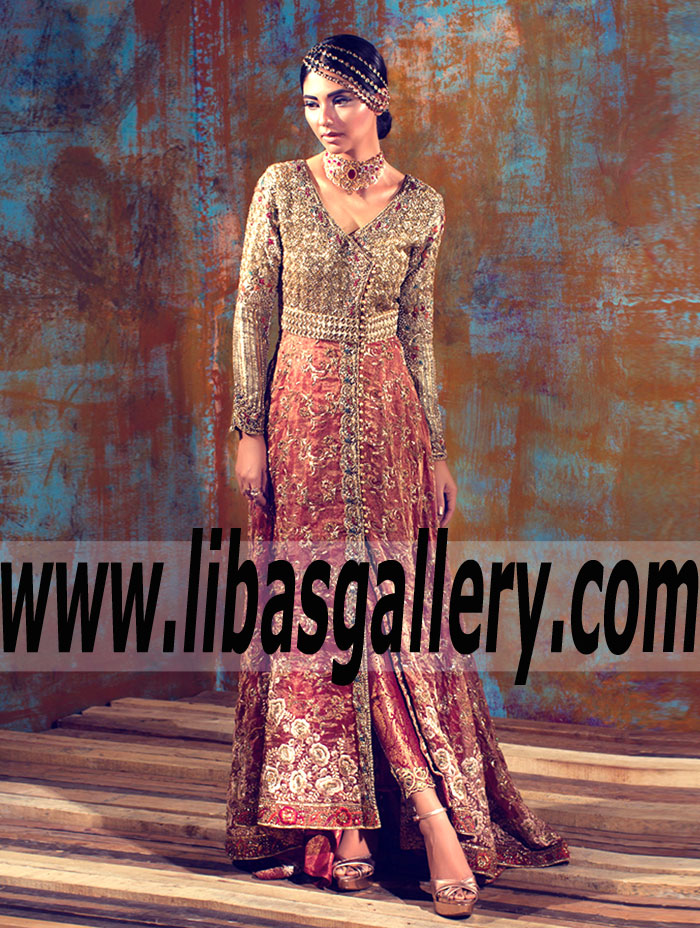 Ecstatic Harmony Naurattan Angarkha style Wedding Outfit for Wedding and Special Occasions