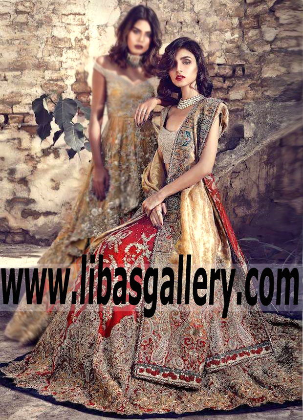 Wow-Worthy Classy Wedding Lehenga Dress for Reception and Rukhasati