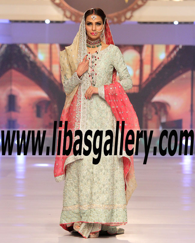 Ambitious Beauty MINT FLORA Bridal Dress for Nikah and Engagement