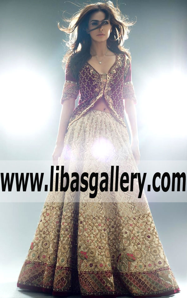Awesome NAURATTAN Wedding Lehenga Choli with Jacket for Wedding and Special Occasions