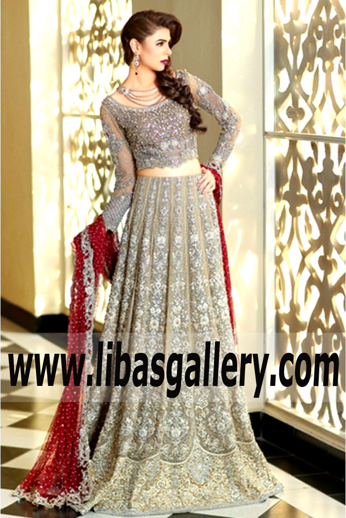 Pleasant Wedding Lehenga Choli Dress with Marvelous Embellishments for Wedding and Special Occasions