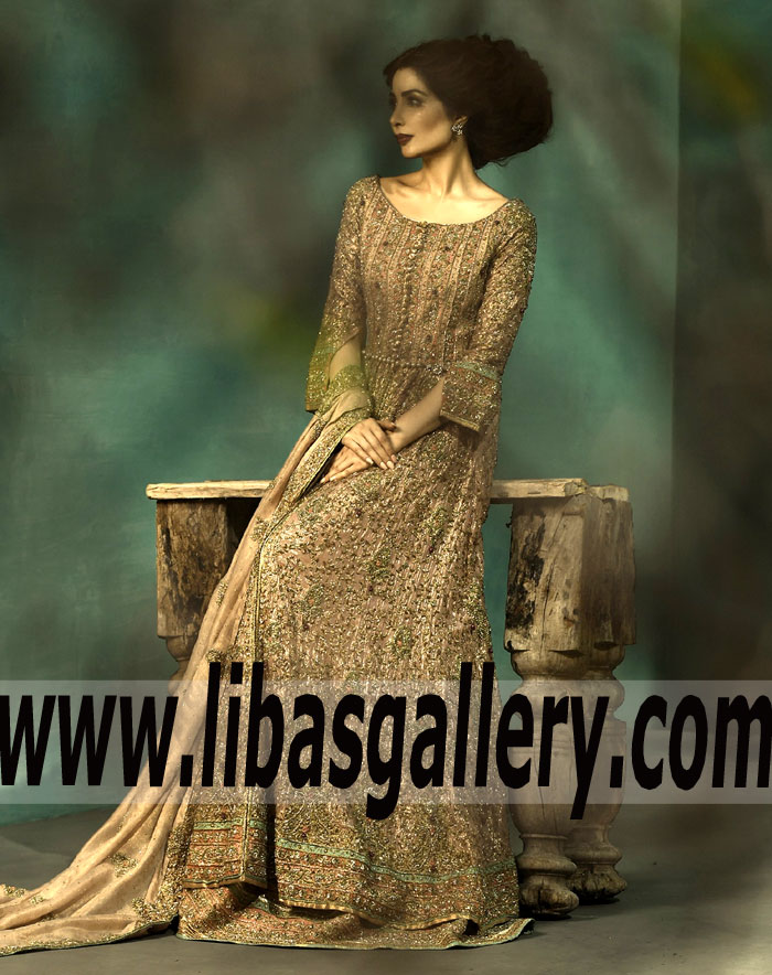 Ravishing Bridal Gown features Marvelous Embellishments for Valima and Special Occasions