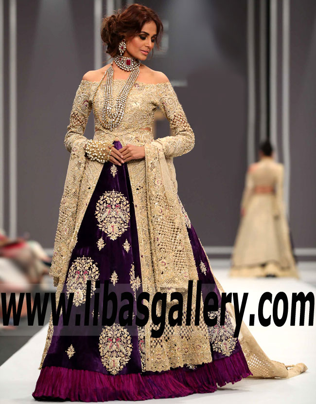 Dazzling Pakistani Wedding Gown for Wedding and Reception