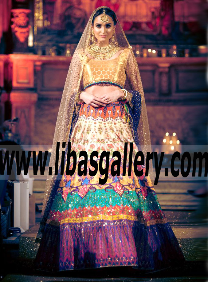 Royal Look Colorful A-line Wedding Lehenga Choli Dress for Beautiful Brides