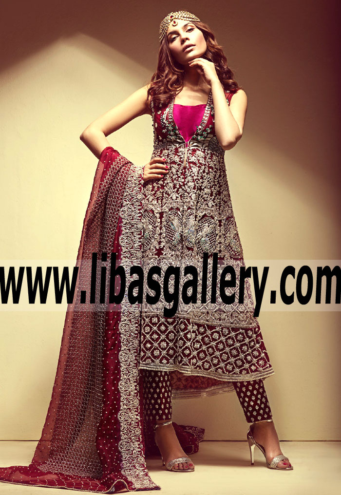 MAHGUL Designer Wedding Anarkali Dresses Pakistani Anarkali Dresses Hollis New York NY USA